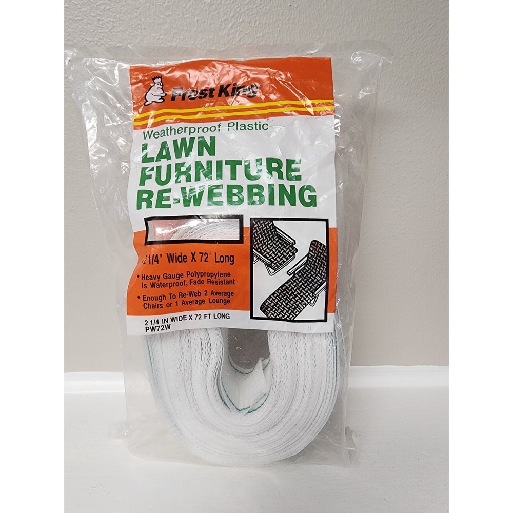 Vintage Frost King Lawn Furniture Re-Webbing White/Green  2 1/4"  x 72' Sealed